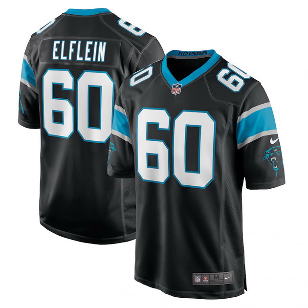 mens nike pat elflein black carolina panthers game jersey